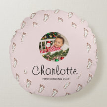 キュートピンクベビー足跡ベビーの初めてのクリスマス