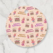 キュートピンクベリースイートバンニーズバースデーパーティー フェイバータグ (裏面)