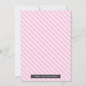 キュートピンクペンギンガールズバースデーパーティー招待状 招待状 (裏面)