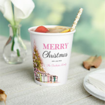 キュートピンクホリデーツリーメリークリスマスパーティー