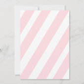 キュートピンクホワイトストライプ金ゴールド紙吹雪ブライダルシャワー 招待状 (裏面)