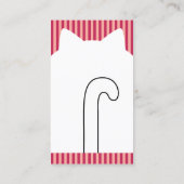 キュートピンクホワイト子猫顔ペットシッターテンプレート 名刺 (裏面)