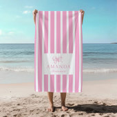 キュートピンクボウコケット名門私立校風のブライダルパーティ ビーチタオル