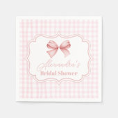 キュートピンクボウブライダルシャワー スタンダードカクテルナプキン (正面)