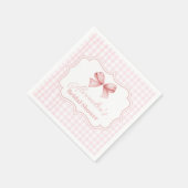 キュートピンクボウブライダルシャワー スタンダードカクテルナプキン (角)