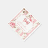 キュートピンクボウブライダルシャワー スタンダードカクテルナプキン (角)