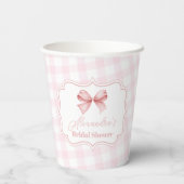キュートピンクボウブライダルシャワー 紙コップ (裏面)