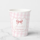 キュートピンクボウブライダルシャワー 紙コップ (正面)