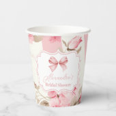 キュートピンクボウブライダルシャワー 紙コップ (裏面)