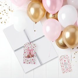 キュートピンクボウ女性のカーボーイブーツウエスタンコケット ギフトタグ