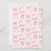 キュートピンクボウ第1女子誕生日 招待状 (裏面)