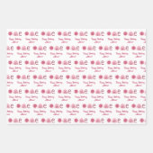 キュートピンクボホーレインボーファースト誕生日 ラッピングペーパーシート (正面)