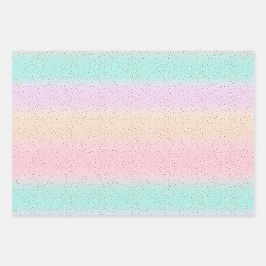 キュートピンクミントパープル棒つきキャンデー小さな女の子 ラッピングペーパーシート (正面3)