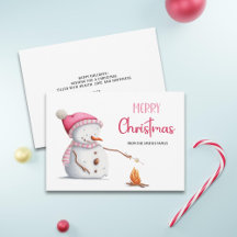 キュートピンクメリークリスマス雪だるまマシュマローズ