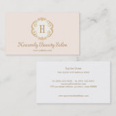 キュートピンクモノグラム美しいサロン美容学2 名刺 (正面/裏面)