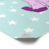 キュートピンクユニコーンウィズスターズガール子供部屋 ポスター (角)