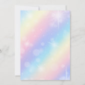 キュートピンクユニコーンオールエイジズ子供の誕生日 招待状 (裏面)