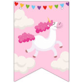 キュートピンクユニコーンガーリー誕生日マジカルパーティー バンティングフラッグ (第1の旗)