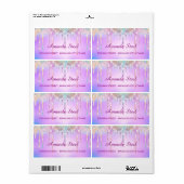 キュートピンクユニコーンレインボーグリッタードリップスモノグラム ラベル (フルシート)