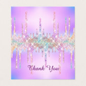 キュートピンクユニコーンレインボーグリッタードリップスモノグラム 名刺 (外部フラット)