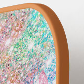 キュートピンクユニコーンレインボーグリッタードリップ ピックルボールラケット (左詳細)