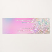 キュートピンクユニコーンレインボーグリッタードリップ ヨガマット (裏面(横))