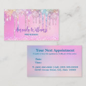 キュートピンクユニコーンレインボーグリッタードリップ 予約カード (正面/裏面)