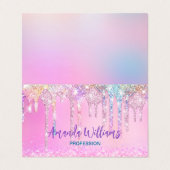 キュートピンクユニコーンレインボーグリッタードリップ 名刺 (外部フラット)