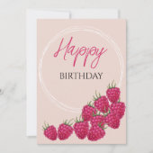 キュートピンクラズベリー水彩イラストレーション カード (正面)
