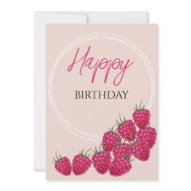 キュートピンクラズベリー水彩イラストレーション