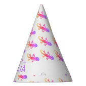 キュートピンクレインボーリザードゲッコ誕生日 パーティーハット (右)