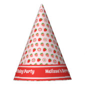 キュートピンクレッドベリーファースト誕生日 パーティーハット (正面)