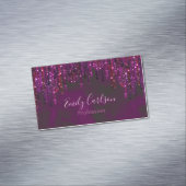キュートピンクレッドユニコーングリッタードリップ マグネット名刺 (インサイチュ)