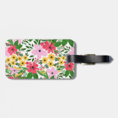 キュートピンクレッド春フローラハンド絵を描デザイン ラゲッジタグ (裏面横)