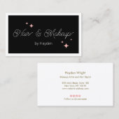 キュートピンクレトロスタースクリックスブラック美しい 名刺 (正面/裏面)