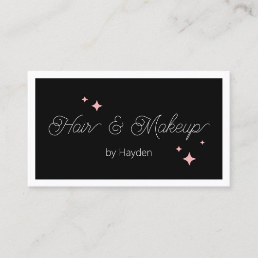 キュートピンクレトロスタースクリックスブラック美しい 名刺 (正面)