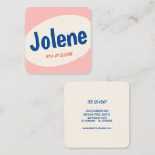 キュートピンクレトロタイポグラフィ スクエア名刺 (正面/裏面)