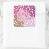 キュートピンクレトロフローラ スクエアシール (バッグ)