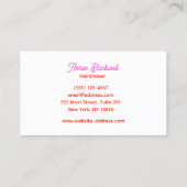 キュートピンクレトロ美容師はさみ 名刺 (裏面)