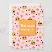 キュートピンクレトロ誕生日ハローウィンパーティ 招待状 (裏面)