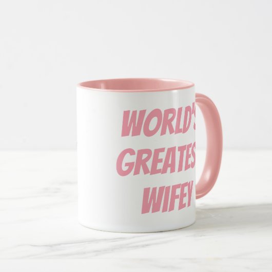 キュートピンクワールド最大ウィフィーことわざ マグカップ (正面右)