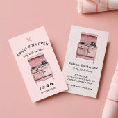 キュートピンクヴィンテージオーブンベーカリー 名刺