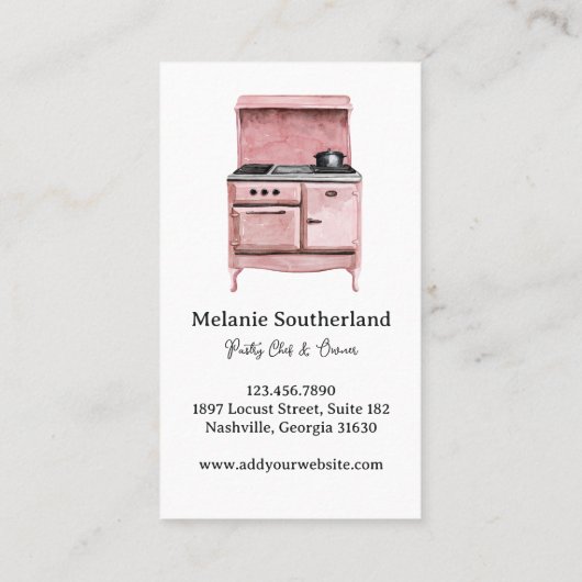 キュートピンクヴィンテージオーブンベーカリー 名刺 (裏面)