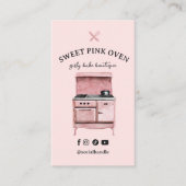 キュートピンクヴィンテージオーブンベーカリー 名刺 (正面)