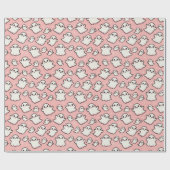 キュートピンク不気味幽霊ハロウィーン ラッピングペーパー (フラット)