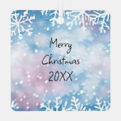 キュートピンク小妖精や小人フェスティバルクリスマス メタルオーナメント (裏面)