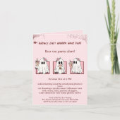 キュートピンク幽霊ハローウィンパーティ招待状かわいい 招待状 (正面)