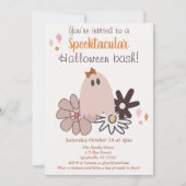 キュートピンク幽霊ハローウィンパーティ 招待状 (正面)