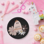 キュートピンク幽霊フローラハロウィーン ペーパープレート (パーティー)