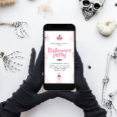 キュートピンク幽霊ブーハローウィンパーティ 招待状